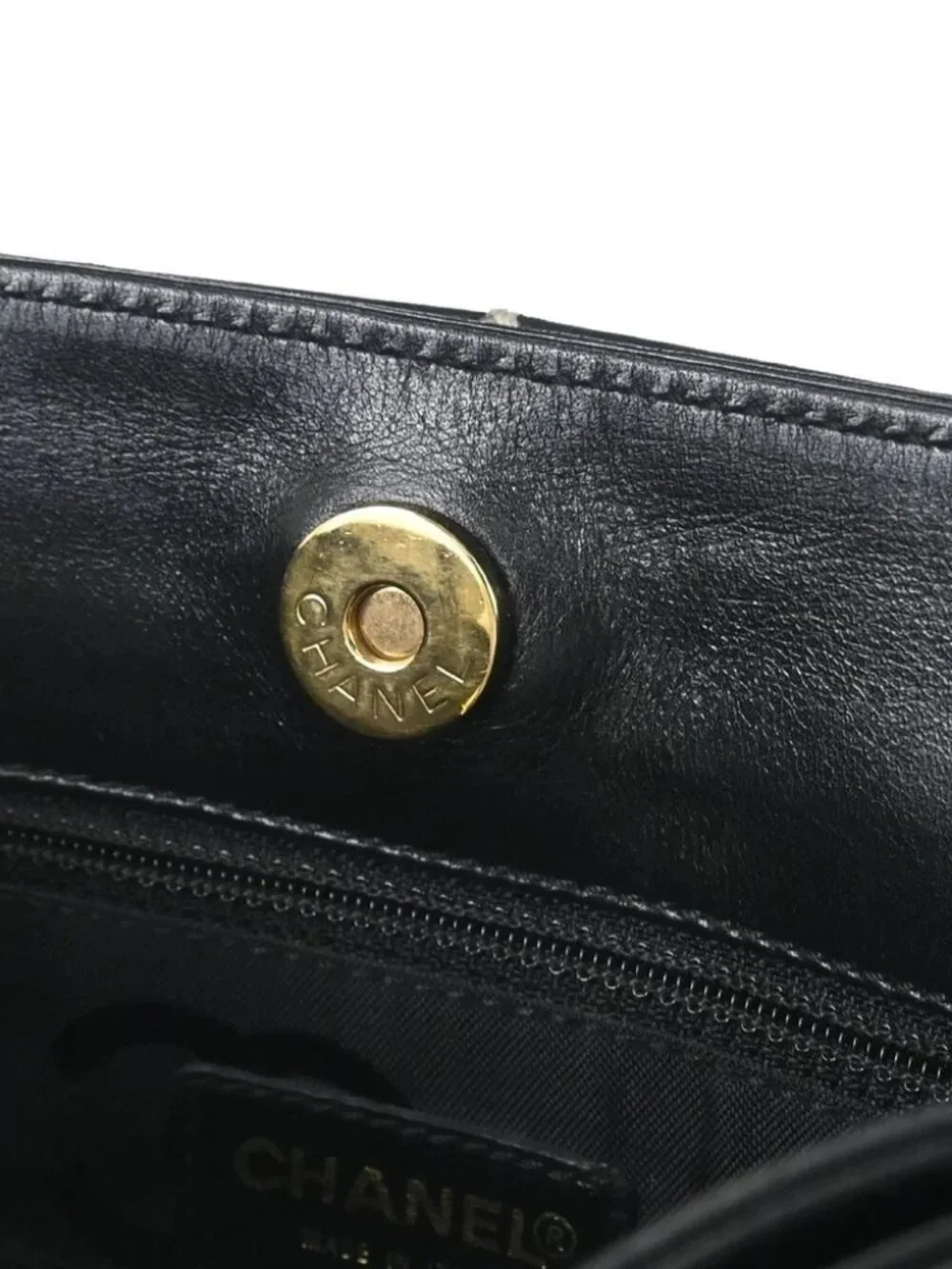 Chanel Black Calfskin Wild Stitch Tote Handbag